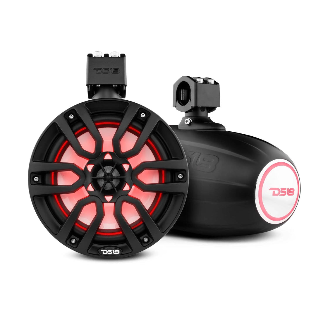 DS18 NXL-X8TP Altavoces tipo torre marina de 8" con luces LED RGB integradas - 125 vatios Rms 4 ohmios