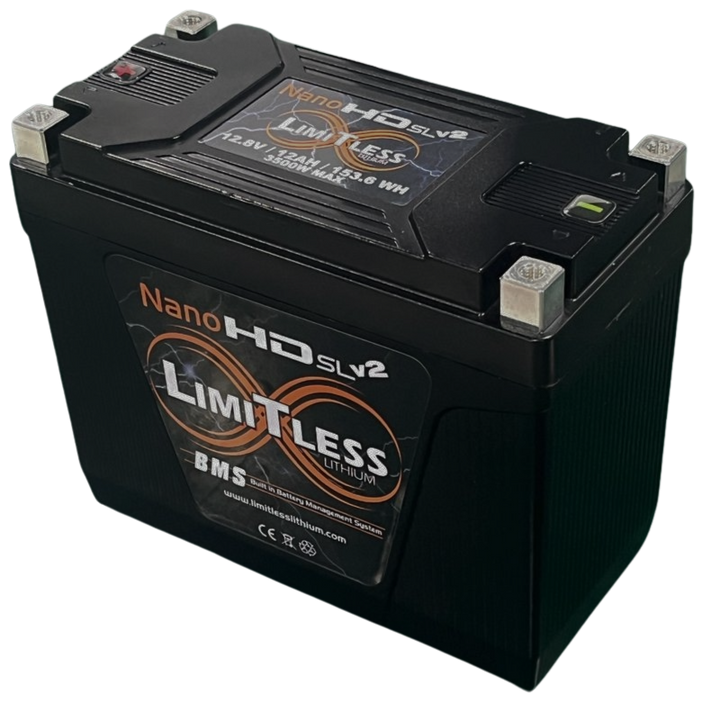 Limitless NSL-12AHv2 Lithium Battery for Motorcycles & Powersports - 2,500 - 3,000 Watts Rms | 12Ah