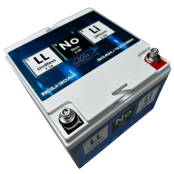 Batería ilimitada de audio para automóvil de iones de sodio NoLi-30AH de litio con mantenedor - 5000 - 8000 vatios Rms | 30Ah