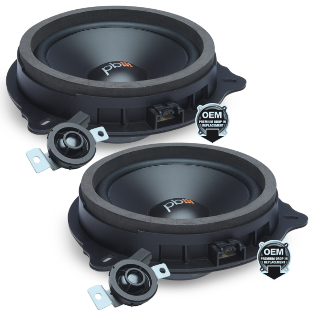 PowerBass OE65C-FD OEM 6.5" Replacement Component Speakers with 1" Silk Dome Tweeters - Fits Ford / Lincoln