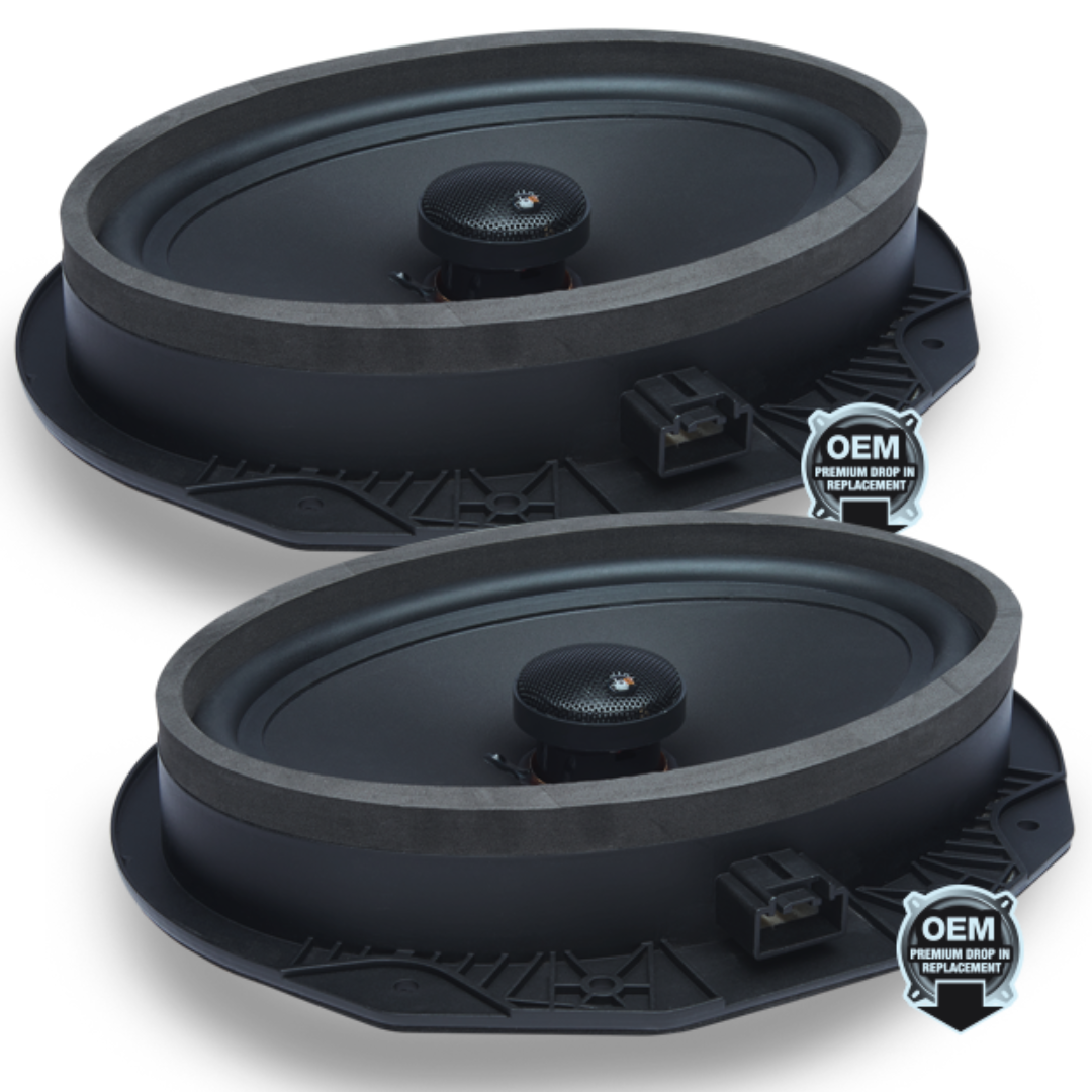 PowerBass OE692-FD OEM 6x9" Direct Replacement Coaxial Speakers with 1" Silk Dome Tweeters - Fits Ford / Lincoln