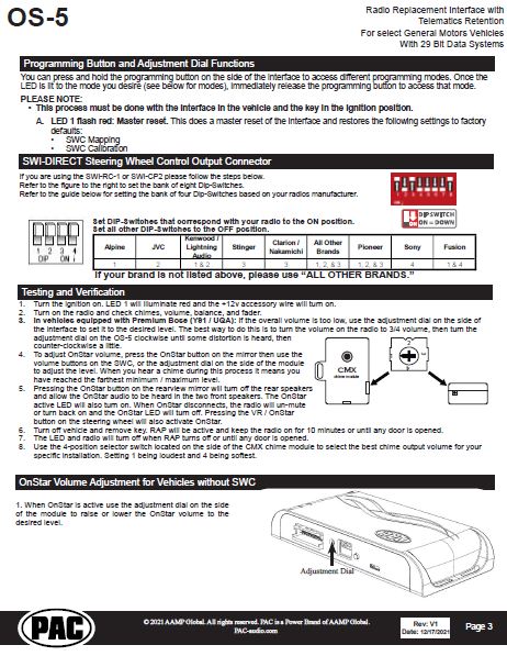 Pac-Audio OS-5 Radio Replacement Interface Module for Select 2006-2020 Buick, Cadillac, Chevrolet, GMC, Hummer, Pontiac, Saturn or Suzuki Vehicles