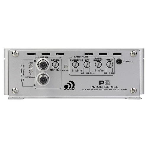 Massive Audio P2 Monoblock Class D Subwoofer Amplifier - 1 x 600 Watts Rms @ 1-ohm