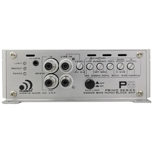 Massive Audio P8 Monoblock Class D Subwoofer Amplifier - 1 x 3500 Watts Rms @ .5-ohm