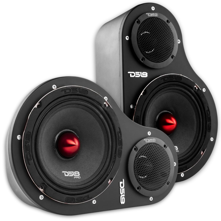 DS18 Combo - 2x PRO-X6.4BM Mid-Range Loudspeakers with 2x GTX1XL Tweeters and 2x Speaker Pods