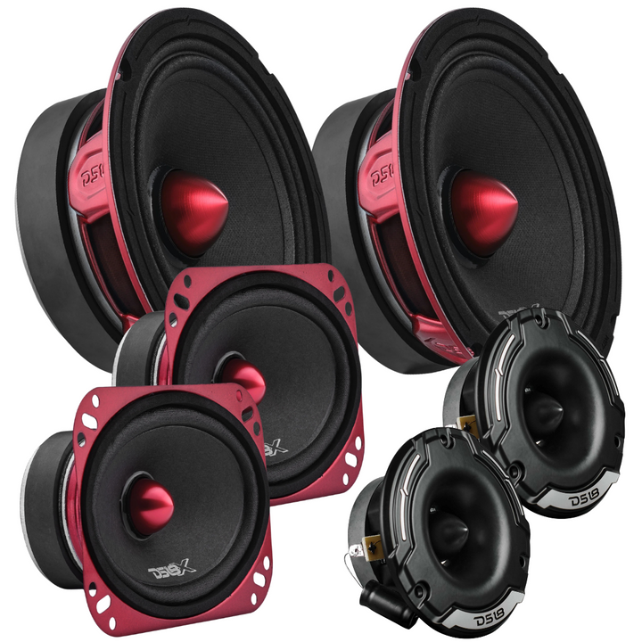 DS18 Combo - 2x PRO-X6.4BM 6.5" with 2x PRO-X46.BM 4x6" and 2x PRO-TWZ1 Tweeters
