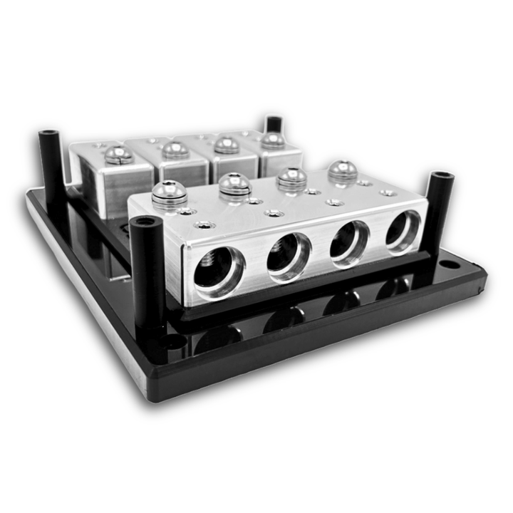 SMD Ultra Quad XL 4 Spot Fuse Block - Stainless Steel and Aluminum Hardware