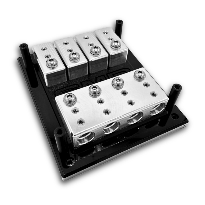 SMD Ultra Quad XL 4 Spot Fuse Block - Stainless Steel and Aluminum Hardware