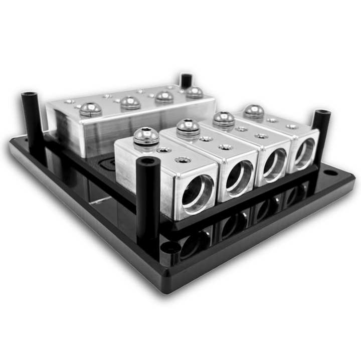 SMD Ultra Quad XL 4 Spot Fuse Block - Stainless Steel and Aluminum Hardware