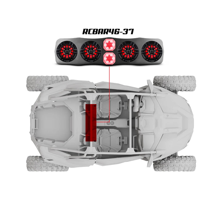 Polaris RZR/RZR PRO - DS18 Soundbar with Amplifier, Installation Kit and LED Controller - Loaded with 4x 6.5" and 2x 4" Super Tweeters
