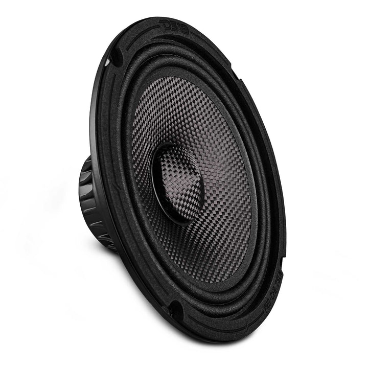 DS18 PRO-CF6.4SLN 6.5" Shallow Mount Mid-Range Loudspeaker with Carbon Fiber Cone and Neodymium Magnet - 150 Watts Rms 4-ohm
