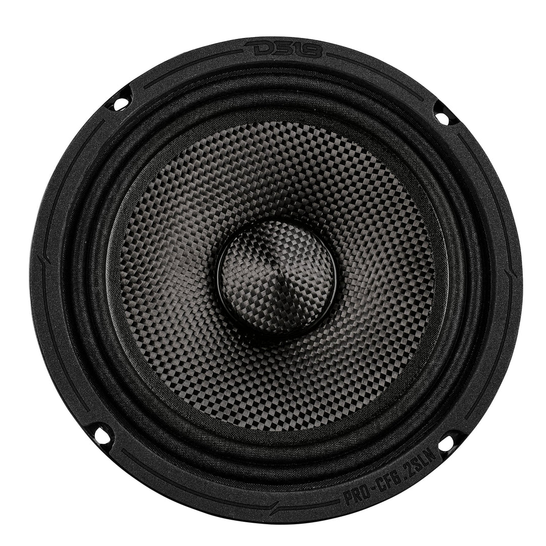 DS18 PRO-CF6.4SLN 6.5" Shallow Mount Mid-Range Loudspeaker with Carbon Fiber Cone and Neodymium Magnet - 150 Watts Rms 4-ohm