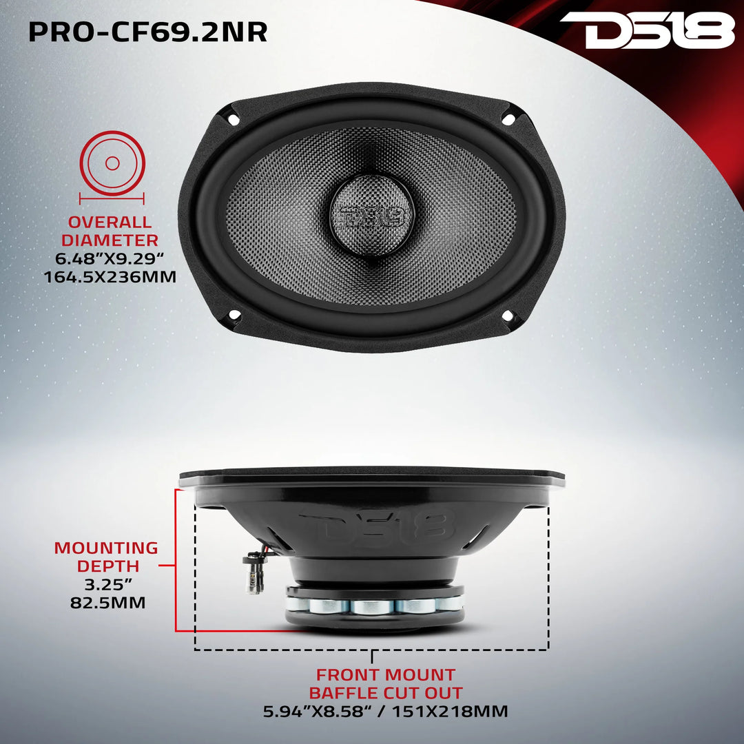 DS18 PRO-CF69.2NR 6x9" Neodymium Mid-Bass Loudspeaker - 300 Watts Rms 2-ohm