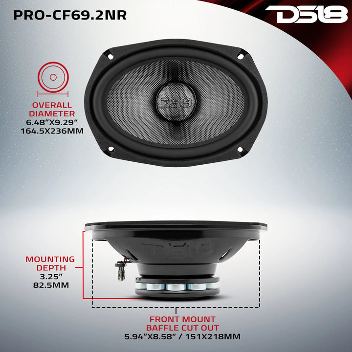 DS18 PRO-CF69.2NR 6x9" Neodymium Mid-Bass Loudspeaker - 300 Watts Rms 2-ohm