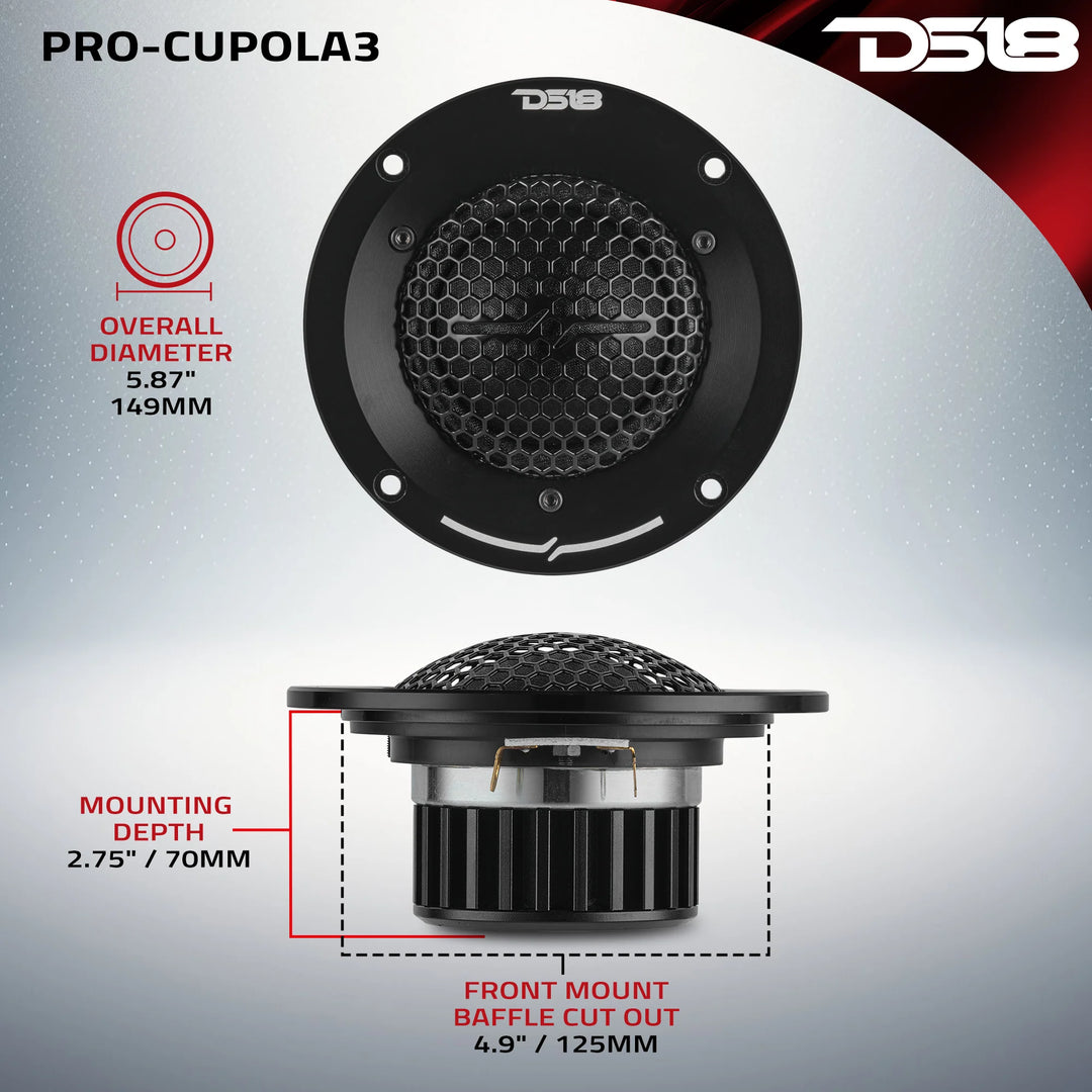 DS18 PRO-CUPOLA3 5.25" Soft Dome Mid-Range Loudspeaker - 300 Watts Rms 4-ohm