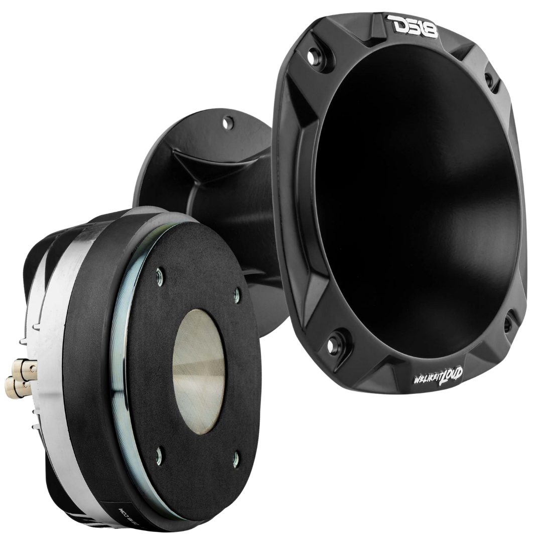 DS18 PRO-D1F Compression Driver with 2" Phenolic Voice Coil and Black Aluminum Horn - 320 Watts Rms 8-ohm