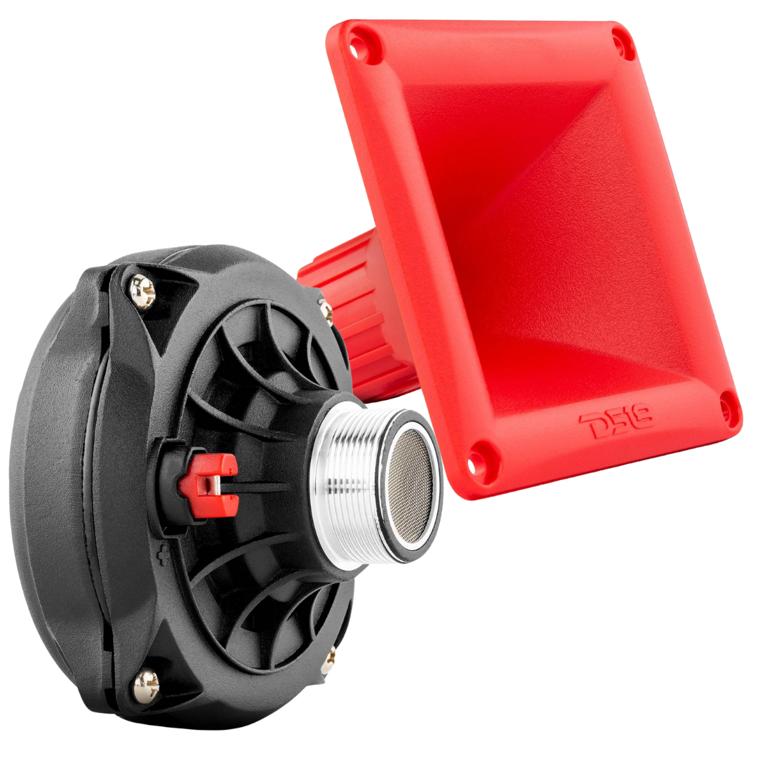 DS18 PRO-DR250 2" VC Phenolic Compression Driver with Red Plastic Screw-on Horn - 200 Watts Rms 8-ohm