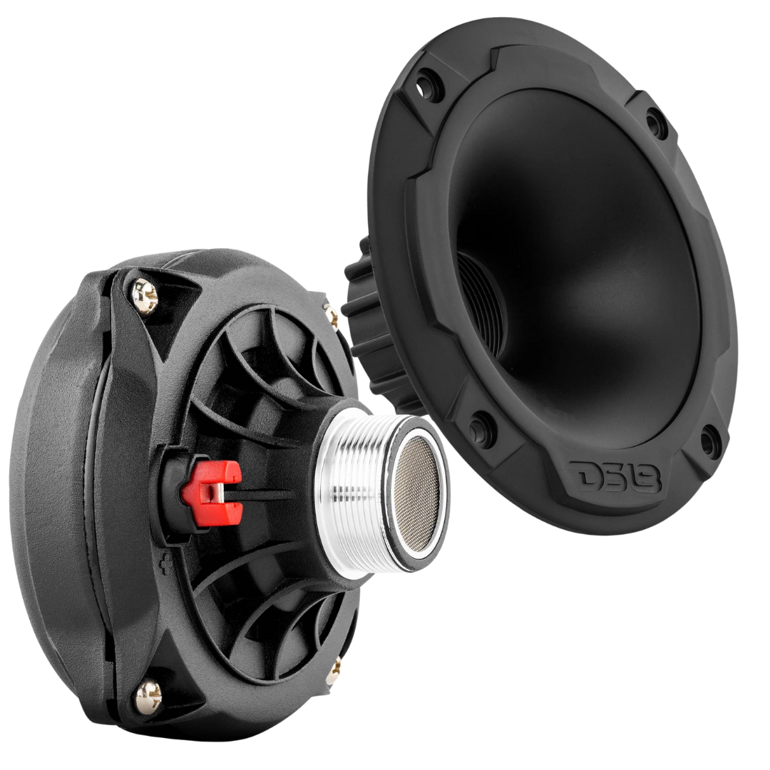 DS18 PRO-DR250 2" VC Phenolic Compression Driver with Black Shallow Plastic Screw-on Horn - 200 Watts Rms 8-ohm