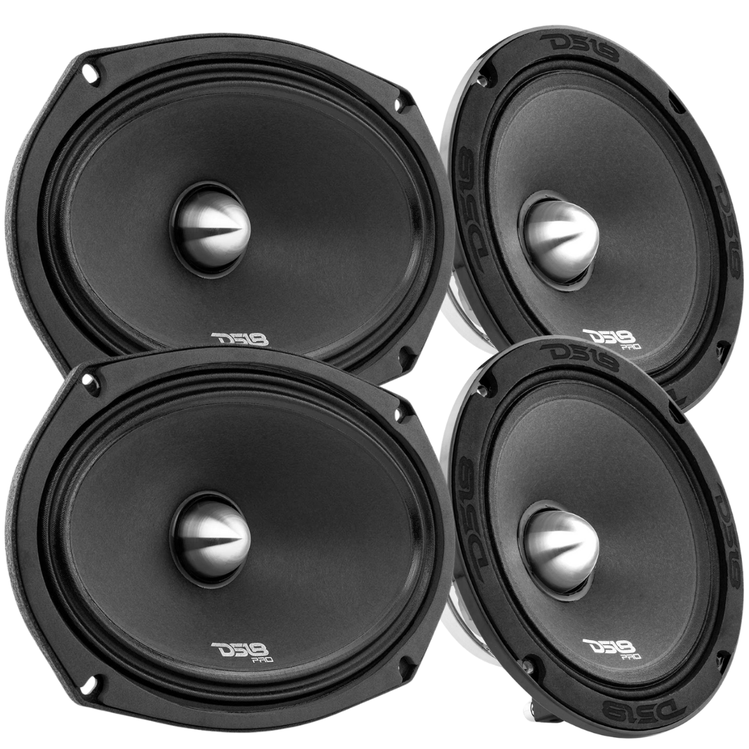 DS18 Combo 2x PRO-X694BM 6x9 + 2x PRO-X6.4BM 6.5 Mid-Range Bullet Lo - DB's Car Audio DS18 Combo 2x PRO-X694BM 6x9 + 2x PRO-X6.4BM 6.5 Mid-Range Bullet Lo - DB's Car Audio