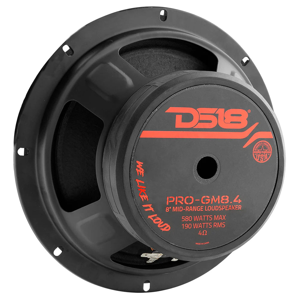 DS18 PRO-GM8.4 Altavoz de rango medio de 8" con tapa antipolvo clásica y bobina móvil de 1,5" - 190 vatios Rms 4 ohmios