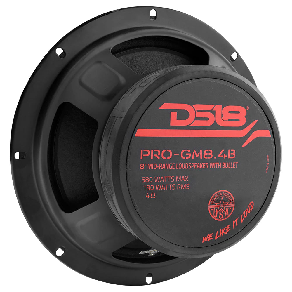 DS18 PRO-GM8.4B Altavoz de rango medio de 8" con bala de aluminio y bobina móvil de 1,5" - 190 vatios Rms 4 ohmios