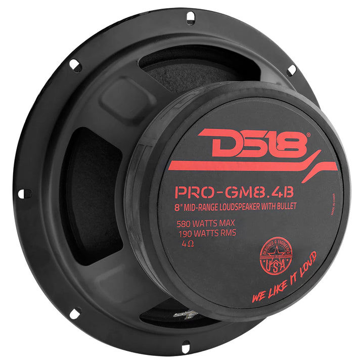DS18 PRO-GM8.4B Altavoz de rango medio de 8" con bala de aluminio y bobina móvil de 1,5" - 190 vatios Rms 4 ohmios