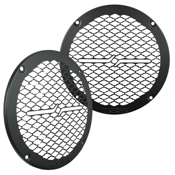 DS18 PRO-GRILL6MS/BK Universal Black 6.5" Metal Speaker Grill Protective Covers with Laser Cut Honeycomb Design