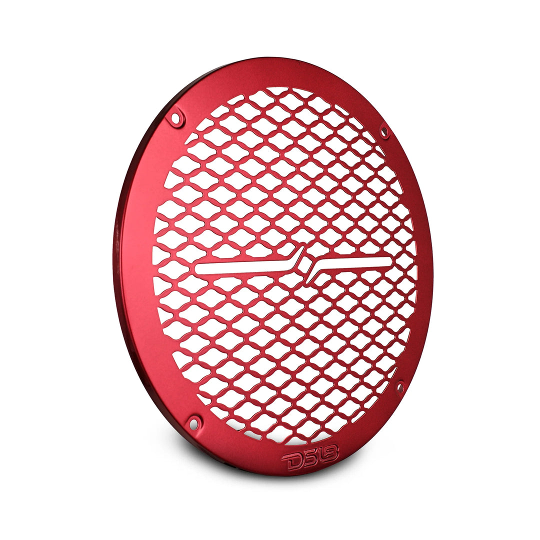 DS18 PRO-GRILL6MS Universal Red 6.5" Metal Speaker Grill Protective Covers with Laser Cut Honeycomb Design