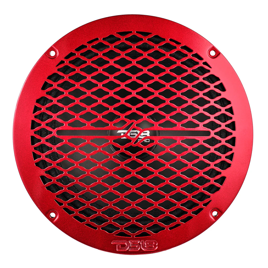 DS18 PRO-GRILL8MS/RD Universal Red 8" Metal Speaker Grill Protective Covers with Laser Cut Honeycomb Design