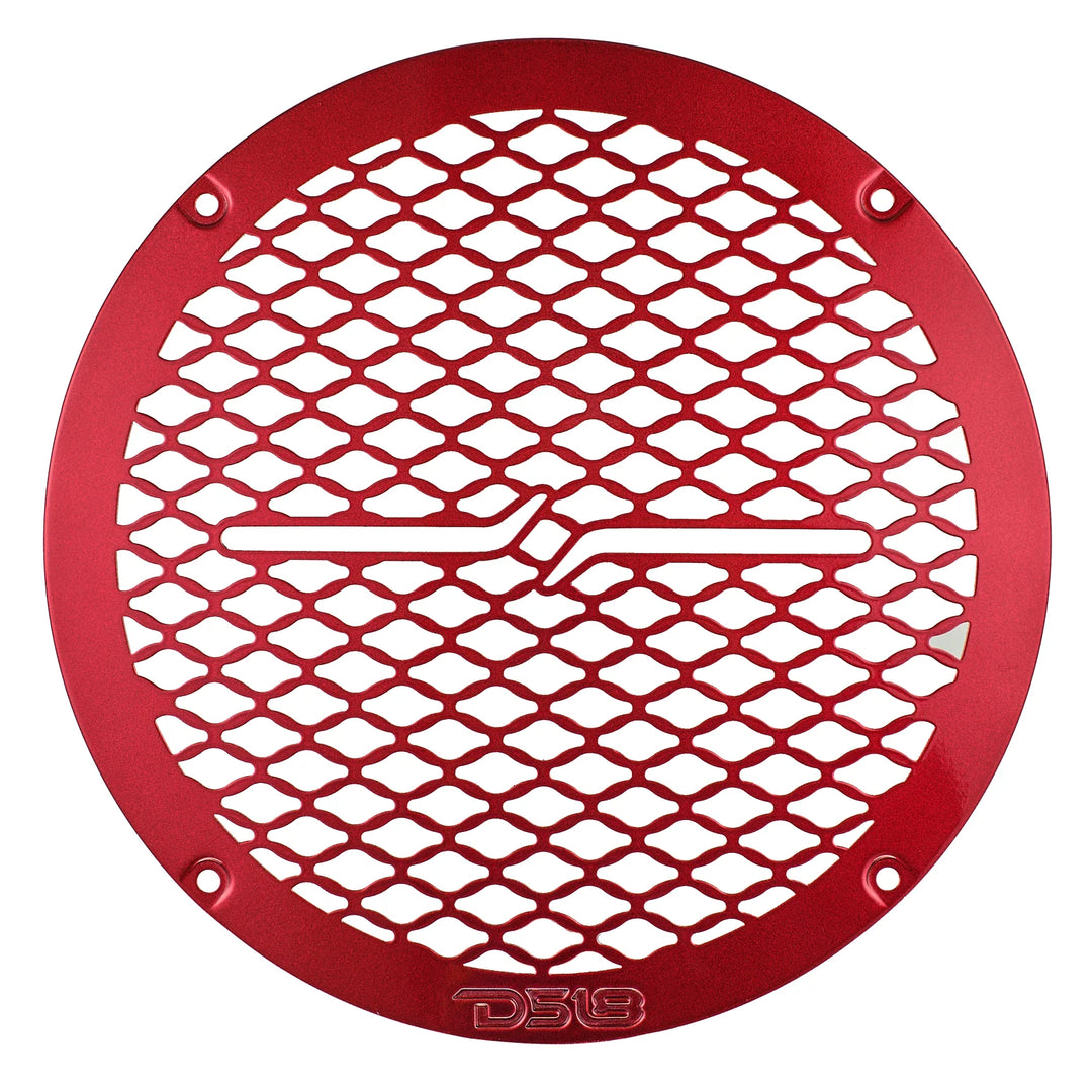 DS18 PRO-GRILL6MS Universal Red 6.5" Metal Speaker Grill Protective Covers with Laser Cut Honeycomb Design
