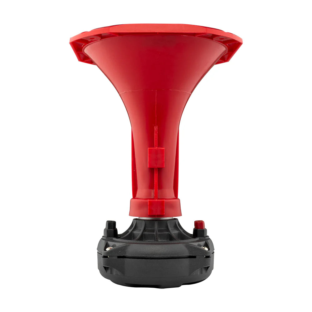 DS18 PRO-DR250 2" VC Phenolic Compression Driver with Red Plastic Screw-on Trumpet Horn - 200 Watts Rms 8-ohm