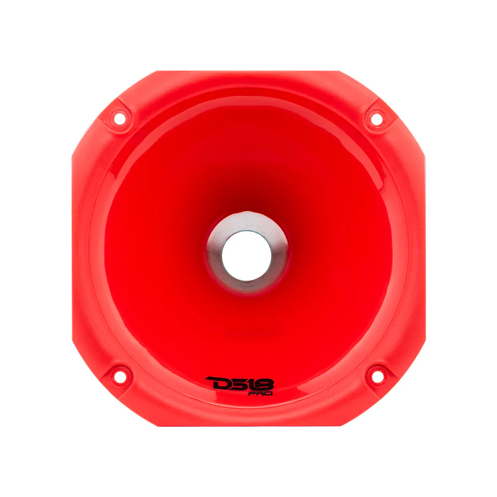 DS18 PRO-DR250 2" VC Phenolic Compression Driver with Red Plastic Screw-on Trumpet Horn - 200 Watts Rms 8-ohm