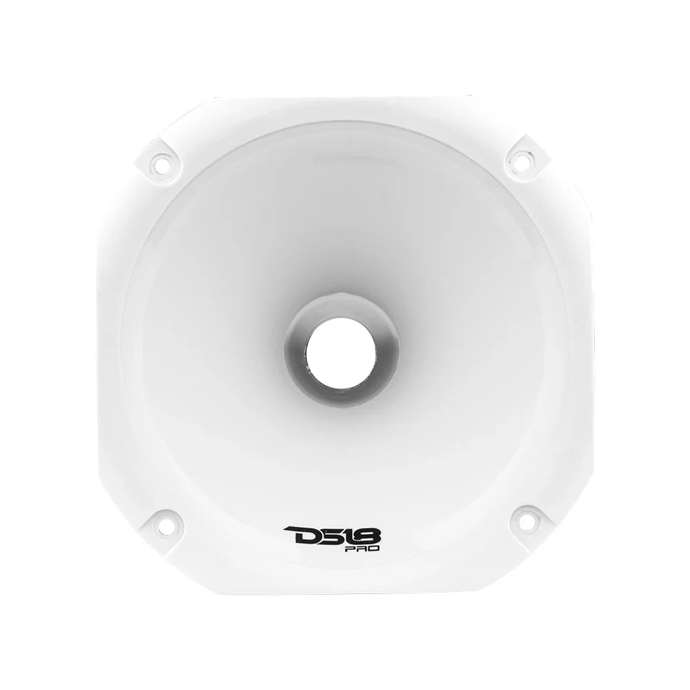 DS18 PRO-DR250 2" VC Phenolic Compression Driver with White Plastic Screw-on Trumpet Horn - 200 Watts Rms 8-ohm