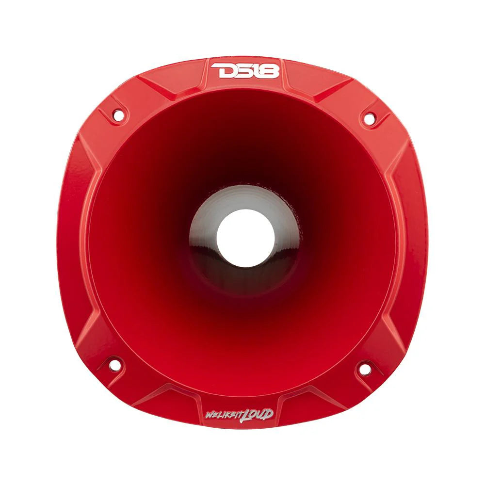 DS18 PRO-D2 Compression Driver with 3" Titanium Voice Coil and Red Aluminum Trumpet Horn - 400 Watts Rms 8-ohm