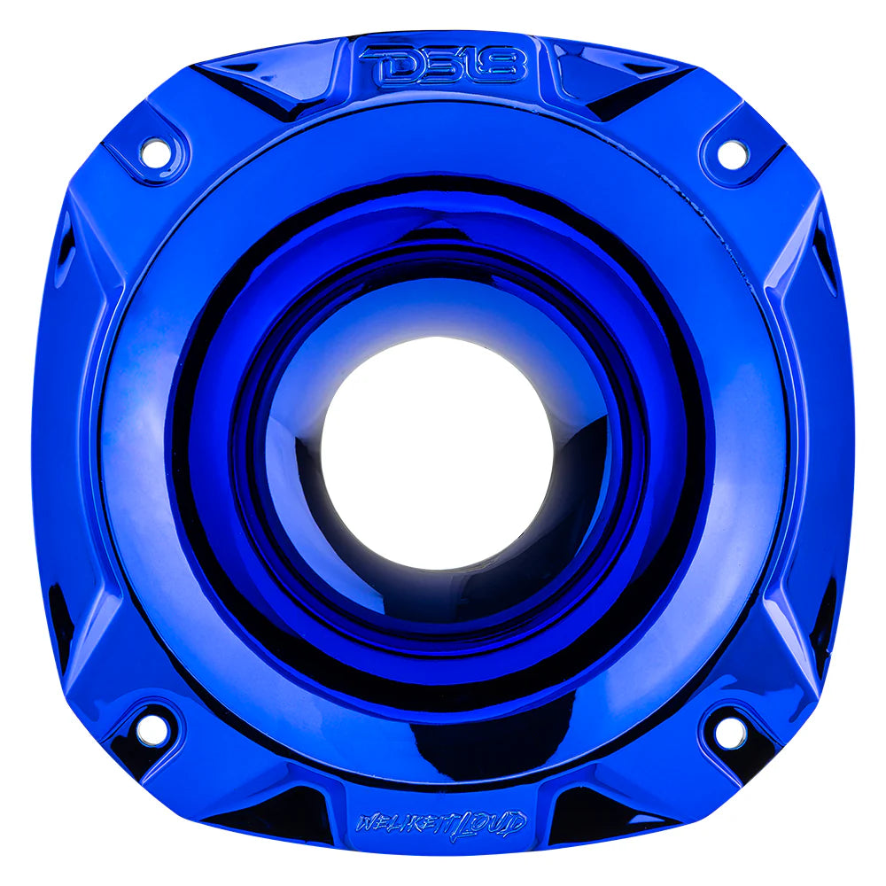 DS18 PRO-D1F Compression Driver with 2" Phenolic Voice Coil and Blue Chrome Plastic Horn - 320 Watts Rms 8-ohm