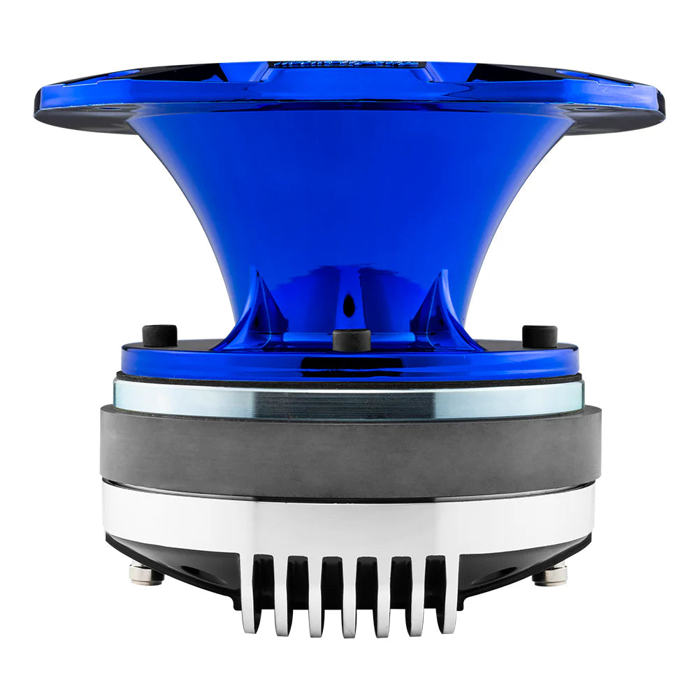 DS18 PRO-D1F Compression Driver with 2" Phenolic Voice Coil and Blue Chrome Plastic Horn - 320 Watts Rms 8-ohm