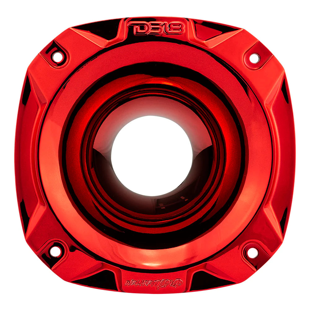 DS18 PRO-D1F Compression Driver with 2" Phenolic Voice Coil and Red Chrome Plastic Horn - 320 Watts Rms 8-ohm