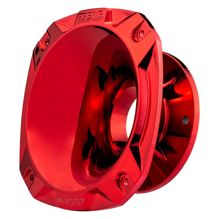 DS18 PRO-D1F Compression Driver with 2" Phenolic Voice Coil and Red Chrome Plastic Horn - 320 Watts Rms 8-ohm