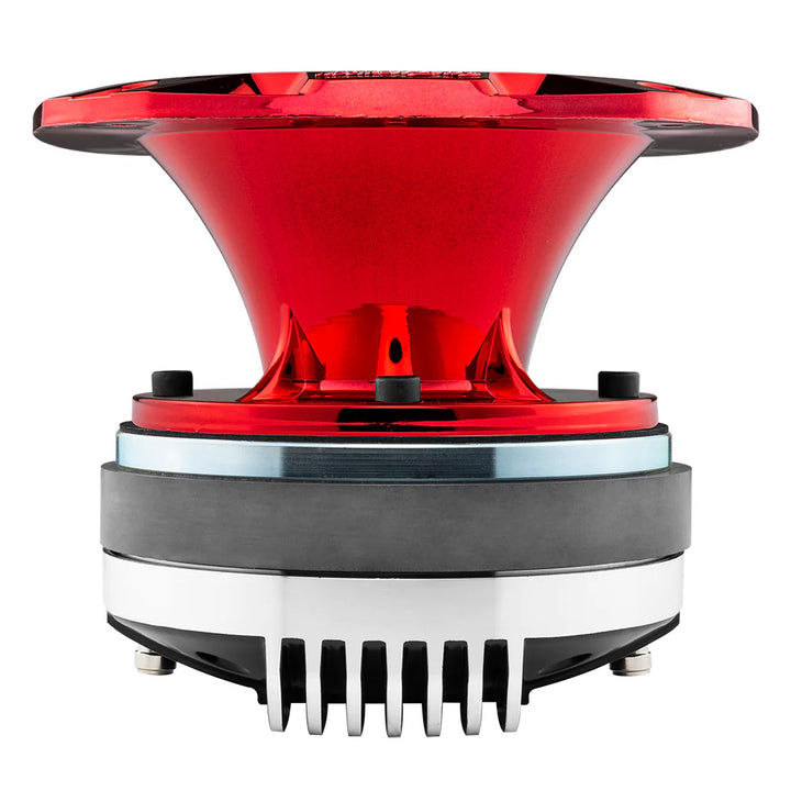 DS18 PRO-D1F Compression Driver with 2" Phenolic Voice Coil and Red Chrome Plastic Horn - 320 Watts Rms 8-ohm