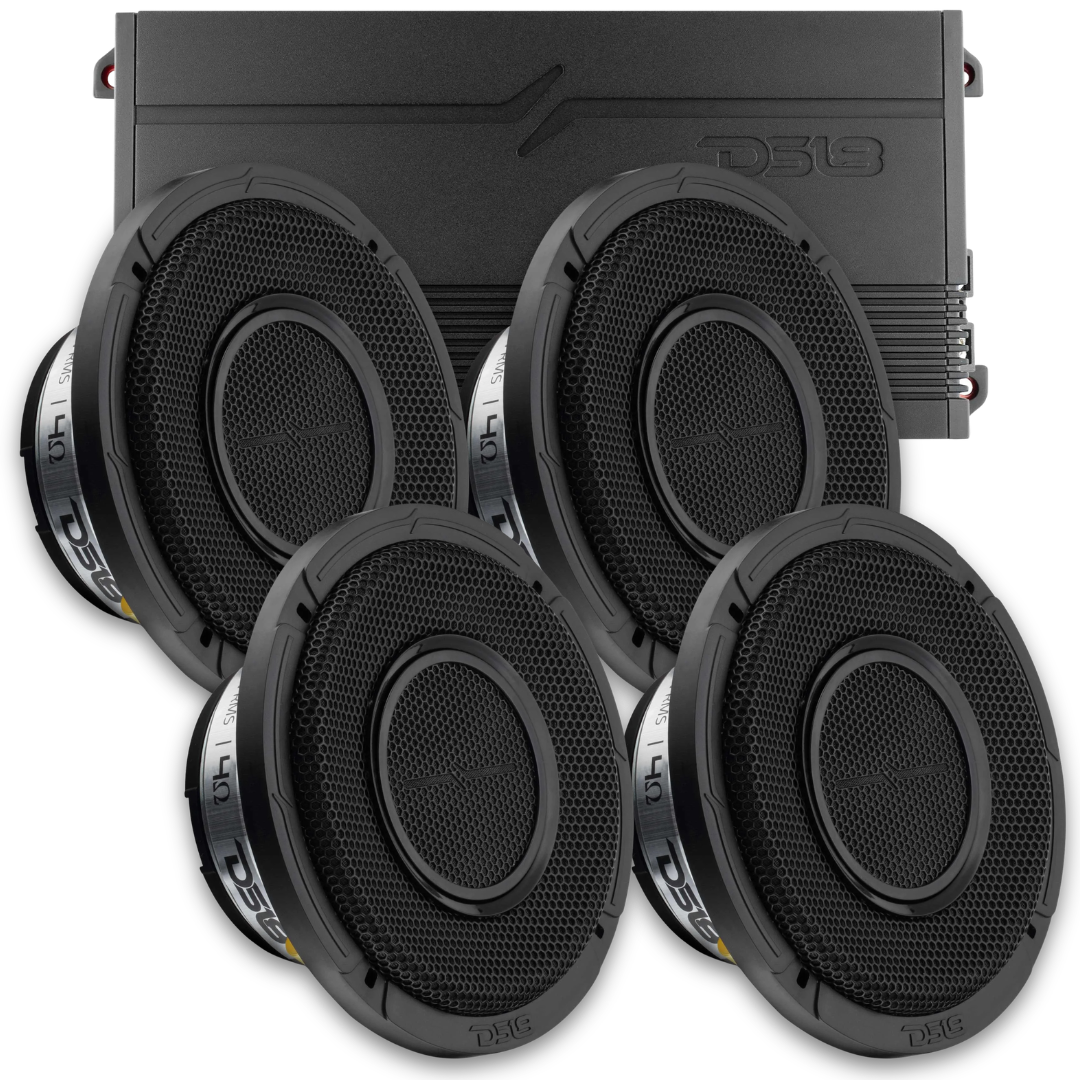 DS18 Combo - 4x PRO-HY6.4MSL 6.5" 2-Way Loudspeakers - G1800.4D 4-Channel Amplifier