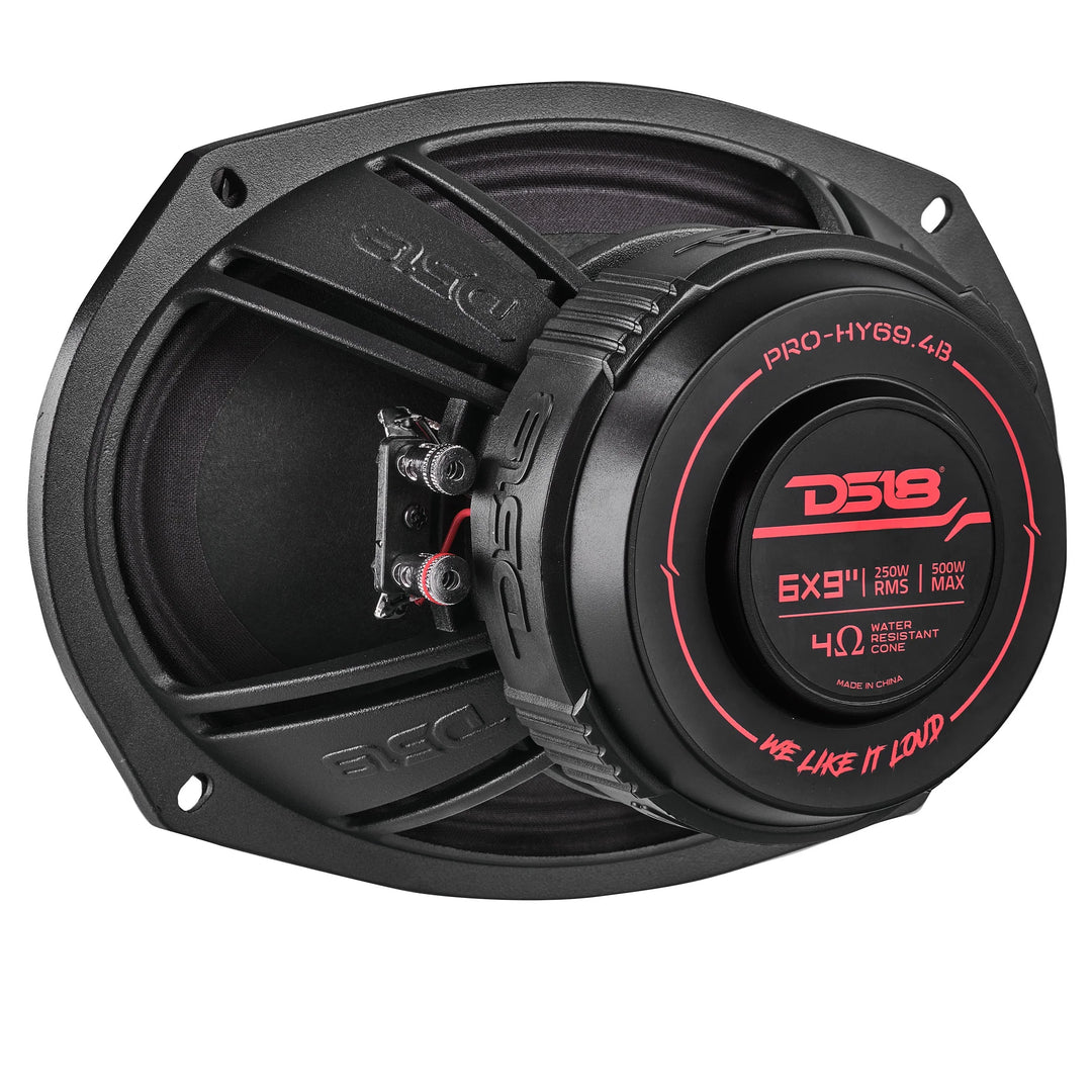 DS18 PRO-HY69.4B 6x9" Full-Range 2-Way Loudspeaker with Built-in Compression Driver - 250 Watts Rms 4-ohm