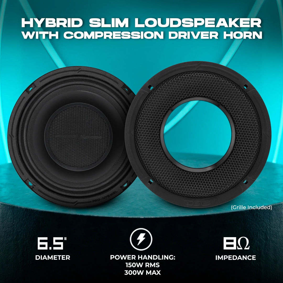 DS18 PRO-HY6MSL 6.5" Slim 2-Way Coaxial Loudspeaker - 150 Watts Rms 8-ohm
