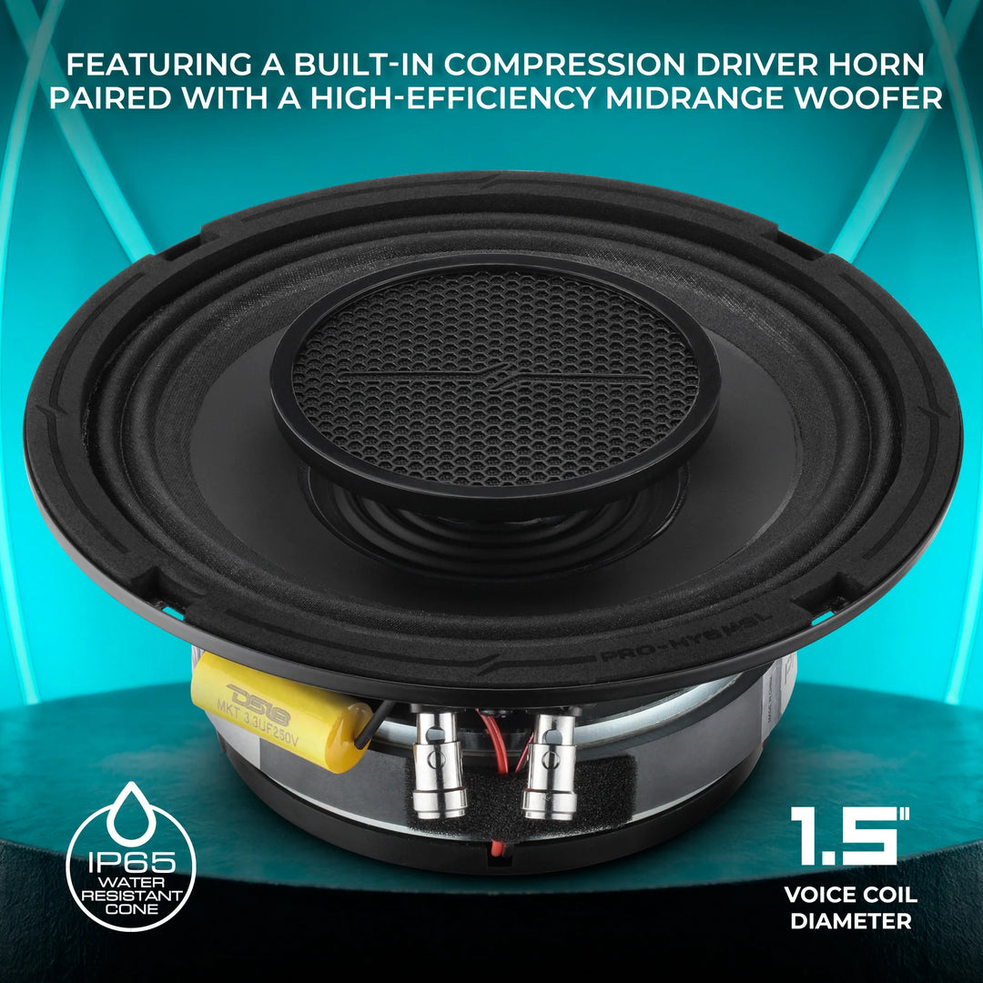 DS18 PRO-HY6MSL 6.5" Slim 2-Way Coaxial Loudspeaker - 150 Watts Rms 8-ohm