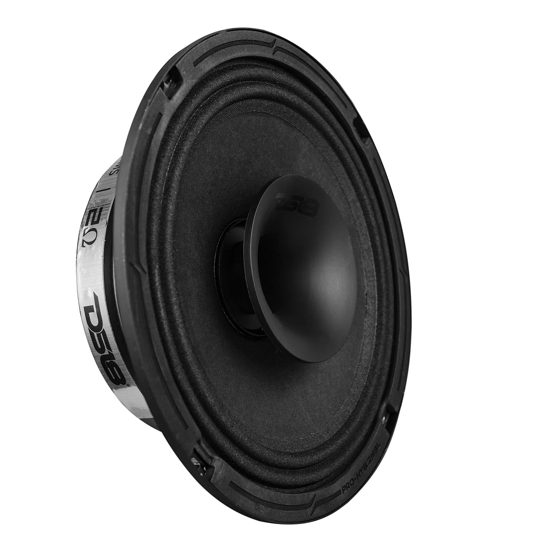 DS18 PRO-HY8.4MSL Altavoz de 2 vías de montaje superficial de 8" con bobina móvil de 1,5" y controlador de compresión incorporado - 200 vatios Rms 4 ohmios