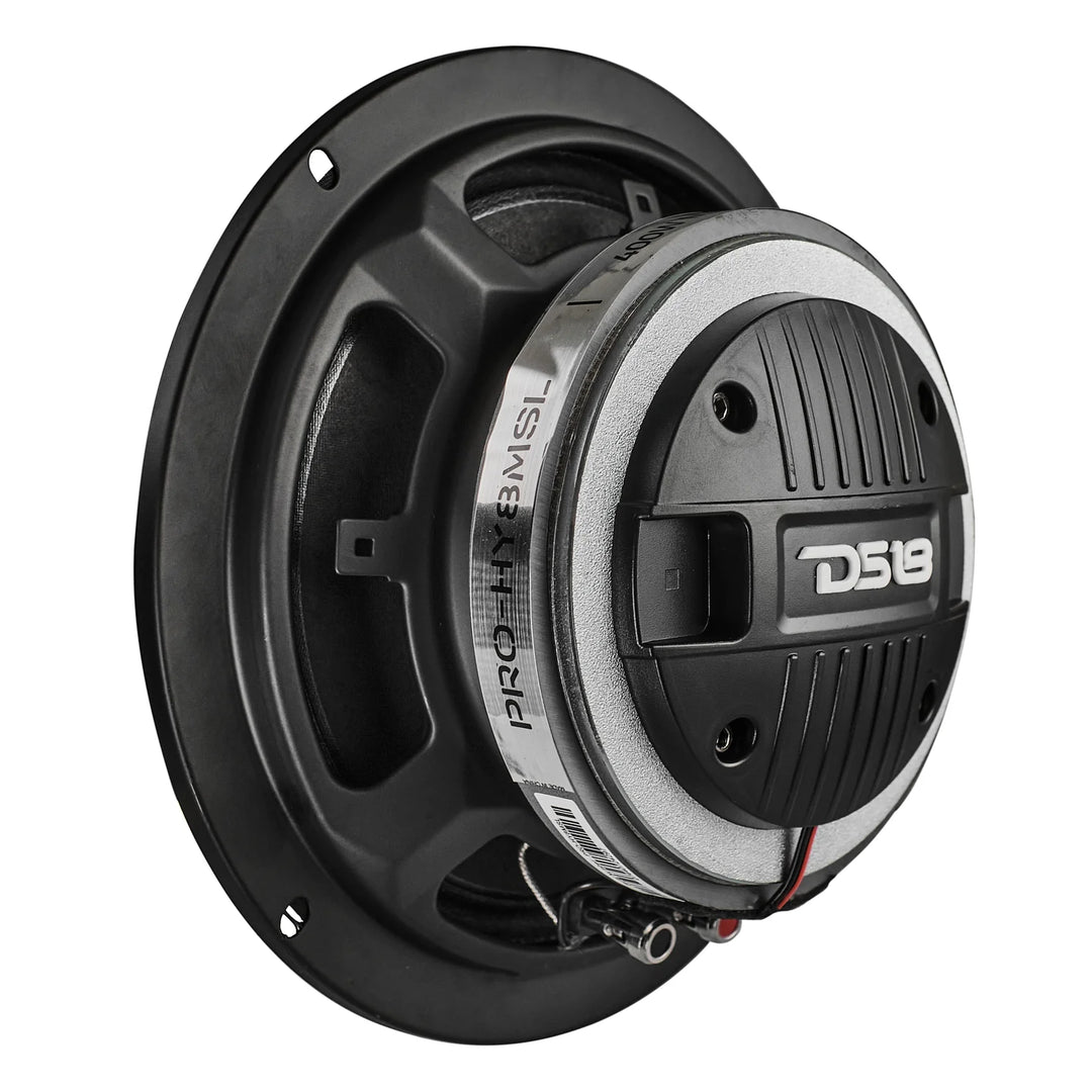 DS18 PRO-HY8MSL 8" Shallow Mount Full-Range Loudspeaker with 1.5" Voice Coil and Built-in Compression Driver - 200 Watts Rms 8-ohm