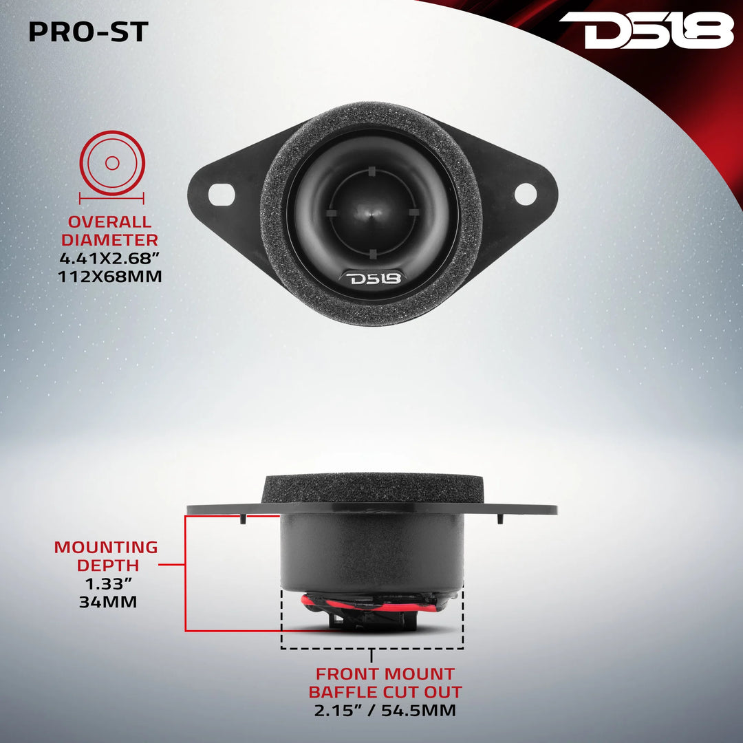 DS18 PRO-ST 1.9" OEM Replacement Tweeter - 100 Watts Rms 4-ohm - Fits Toyota and Subaru