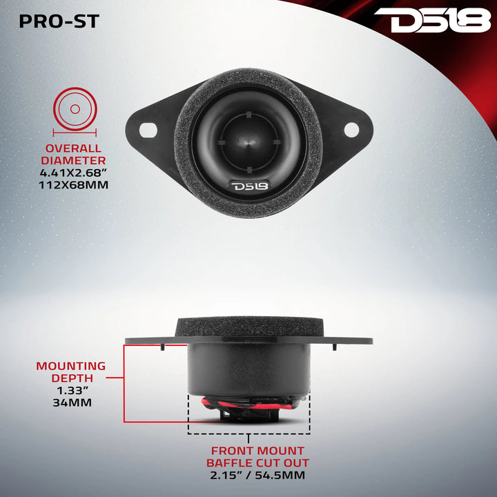 DS18 PRO-ST 1.9" OEM Replacement Tweeter - 100 Watts Rms 4-ohm - Fits Toyota and Subaru