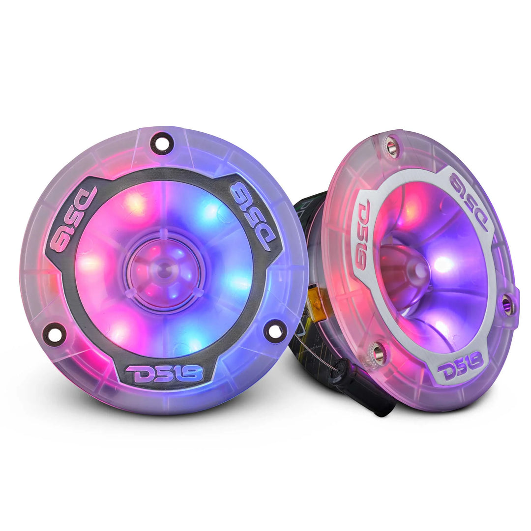 DS18 PRO-TW1LD 3.8" Bullet Super Tweeters with 1" Aluminum Voice Coil and Dynamic LEDs - 120 Watts Rms 4-ohm