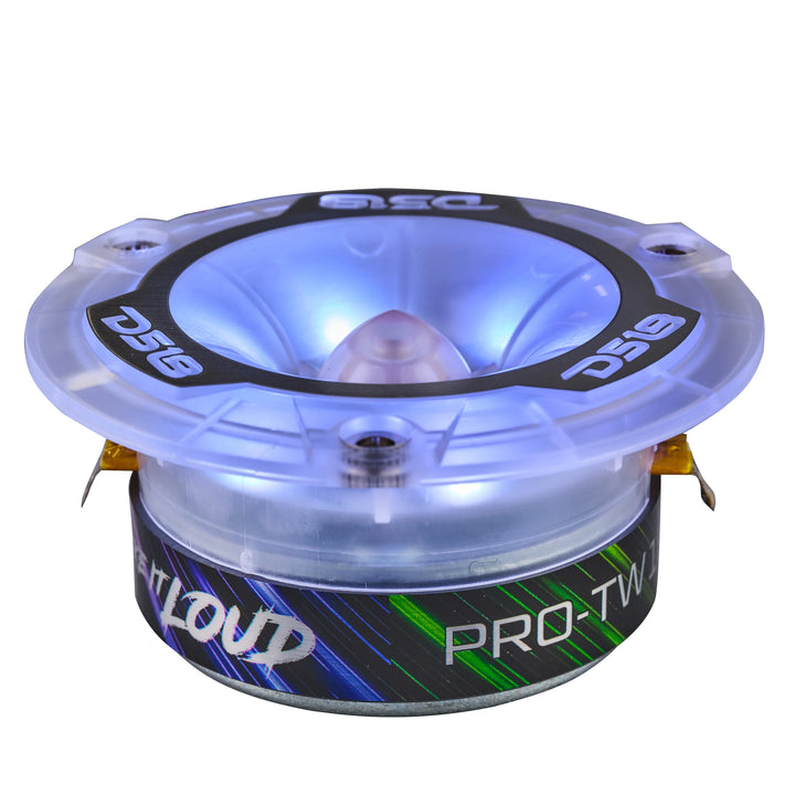 DS18 PRO-TW1LD 3.8" Bullet Super Tweeters with 1" Aluminum Voice Coil and Dynamic LEDs - 120 Watts Rms 4-ohm