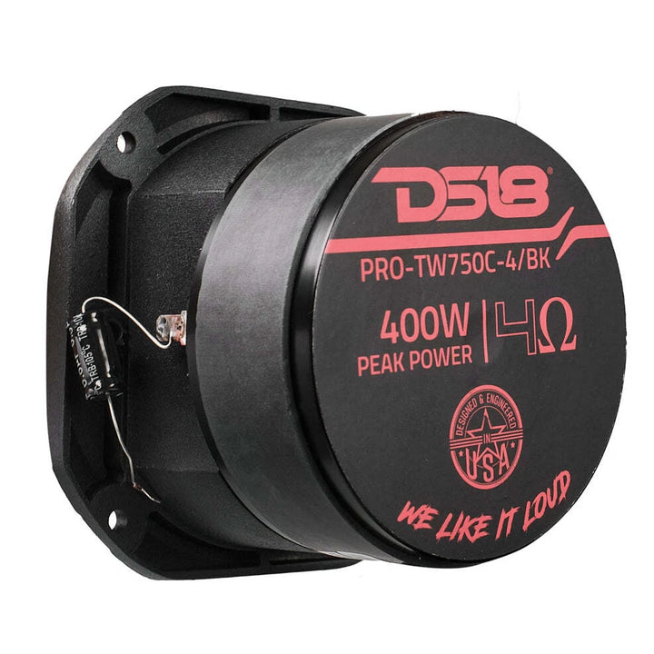 DS18 PRO-TW750C-4/BK 4" Bullet Super Tweeter - 200 Watts Rms 4-ohm